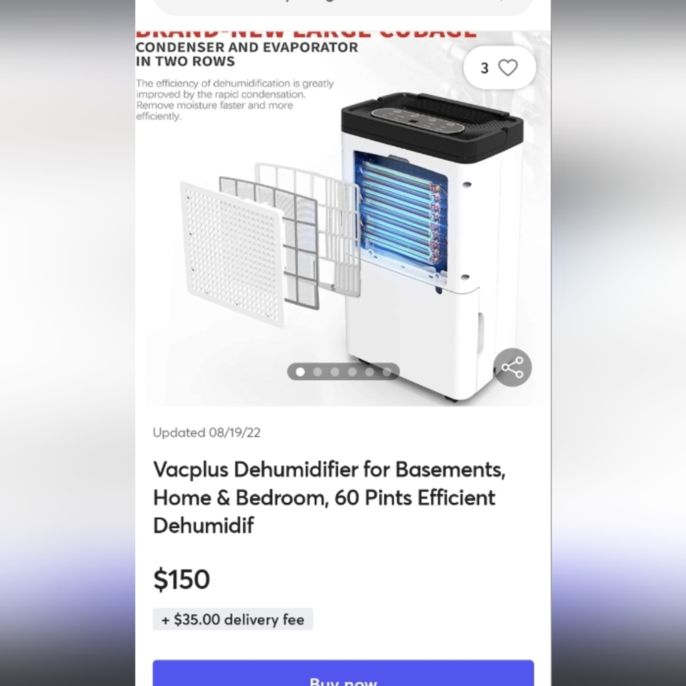 Vacplus Dehumidifier